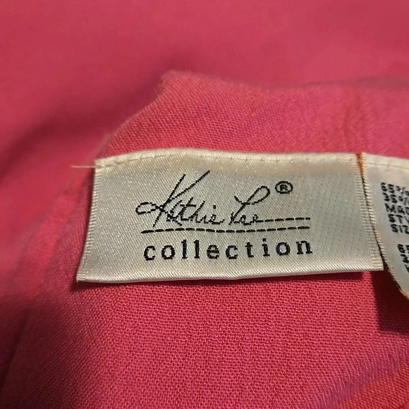 Vintage 90s Kathi Lee Pink Midi Dress w/ Front Embellishment Women size 10 - Picture 6 of 10